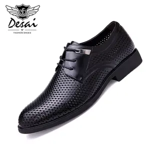 Мужские модельные туфли DESAI, из натуральной кожи, в итальянском стиле, дышащие Туфли-оксфорды, лето 2020