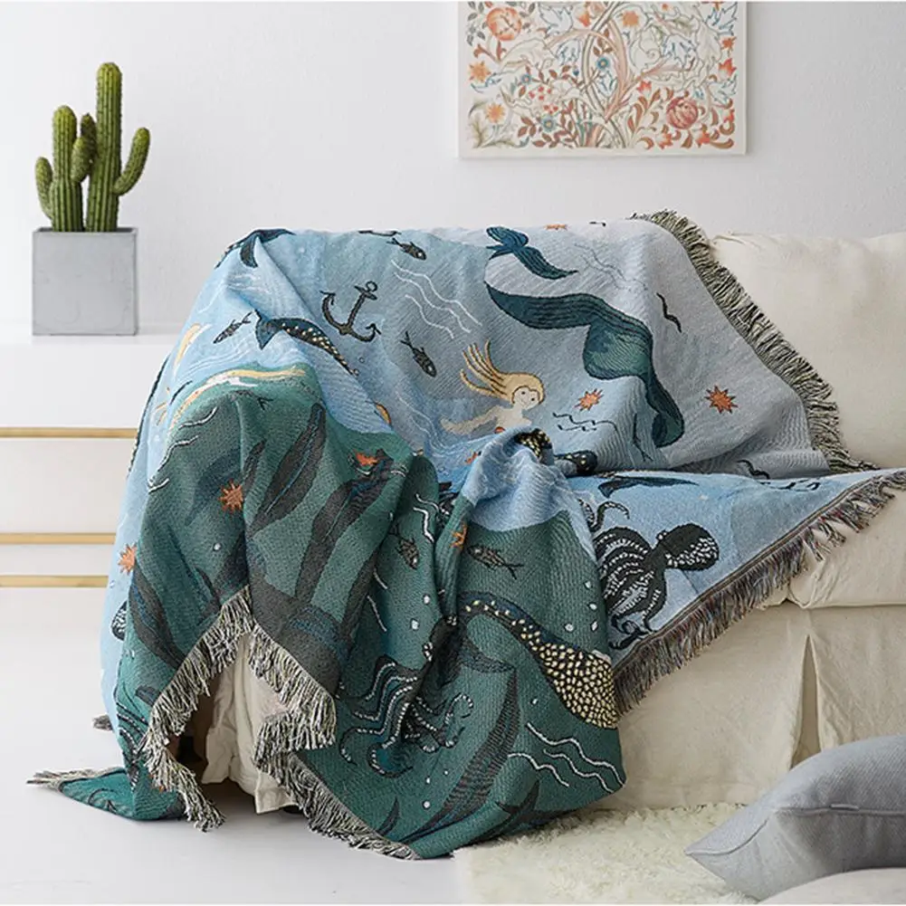 Русалки Стёганое одеяло пледы Одеяло диван с обивкой из гобелена вязаный