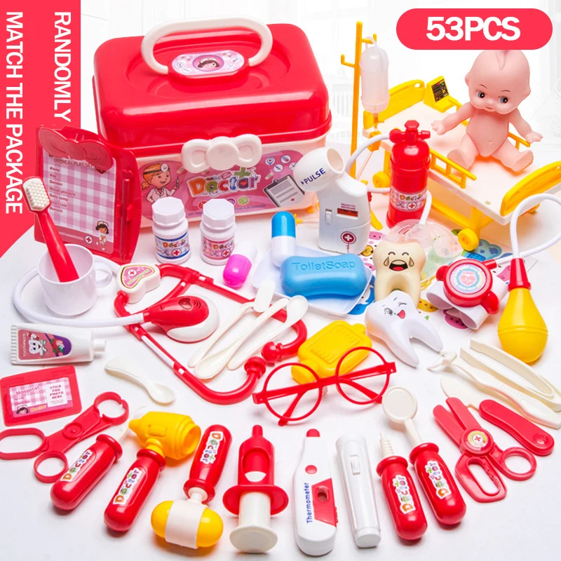 

Kids Doctor Set Pretend Play Girls Role-playing Games Hospital Accessorie Medical Kit Nurse Bag Toys Children Christmas Gifts