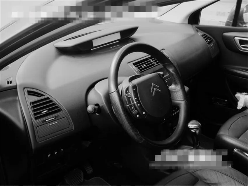 2 шт./лот, автомобильные наклейки из углеродного волокна с обеих сторон, декоративная крышка для кондиционера 2009- Citroen C4
