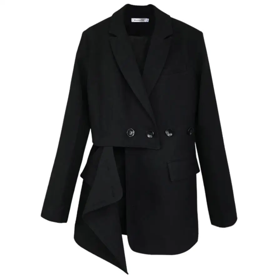 Fashion office lady  Blazer Coat Black Office Lady Elegant Jacket Blazers Female Work Wear double breasted