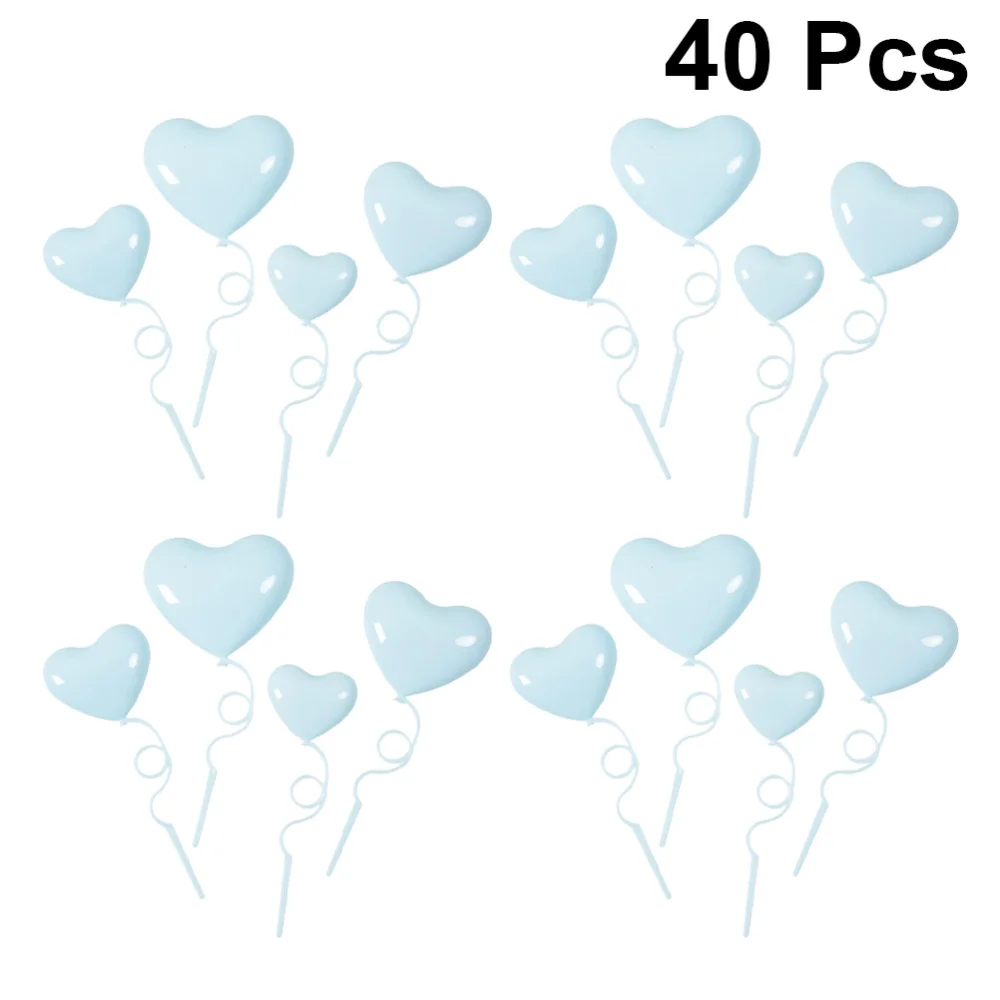 40 шт. в форме сердца воздушные шары торты милые украшения для торта на день