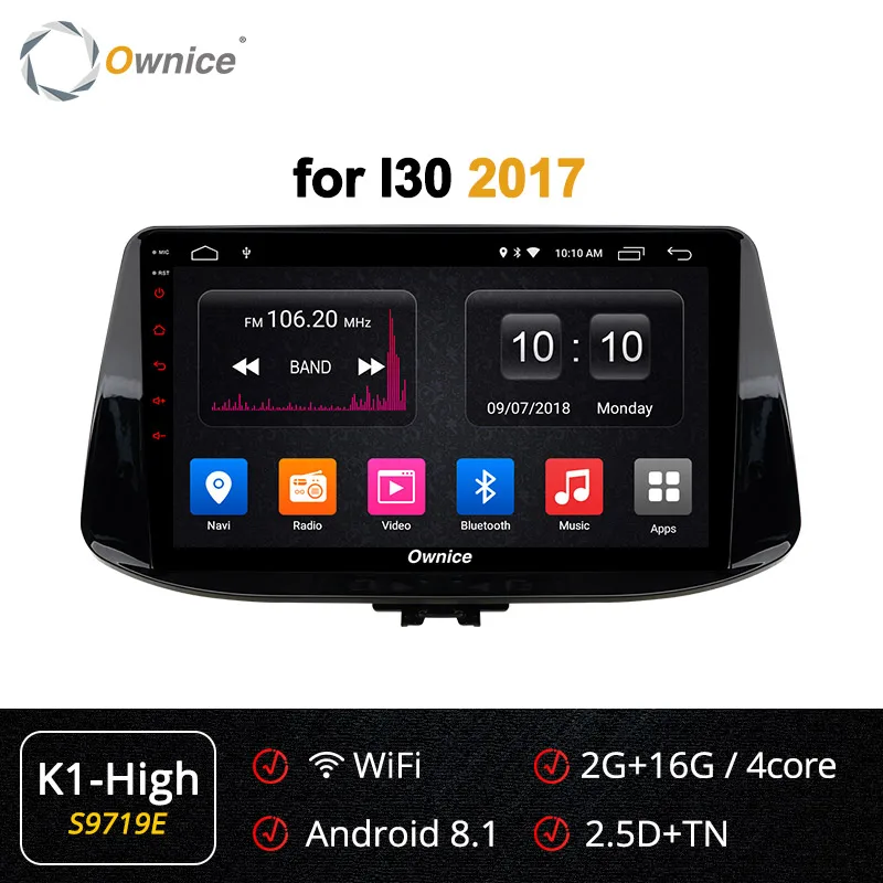 S9719 K1-High Ownice K1 K2 K3 K5 K6 DSP 360 panorama Android 9,0 Octa 8 ядерный для hyundai i30 автомобильный dvd-плеер Navi gps радио 4G LTE - Color: S9719 K1-High