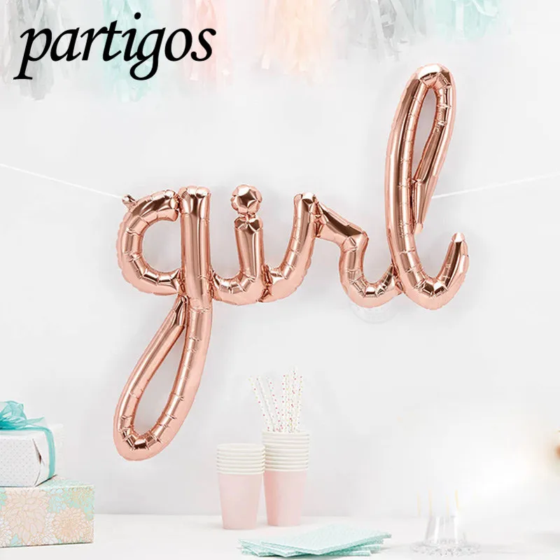 

1pcs Handwriting letters balloons foil balloon babyshower supplies birthday party decoration wedding decoration Rose Gold letter