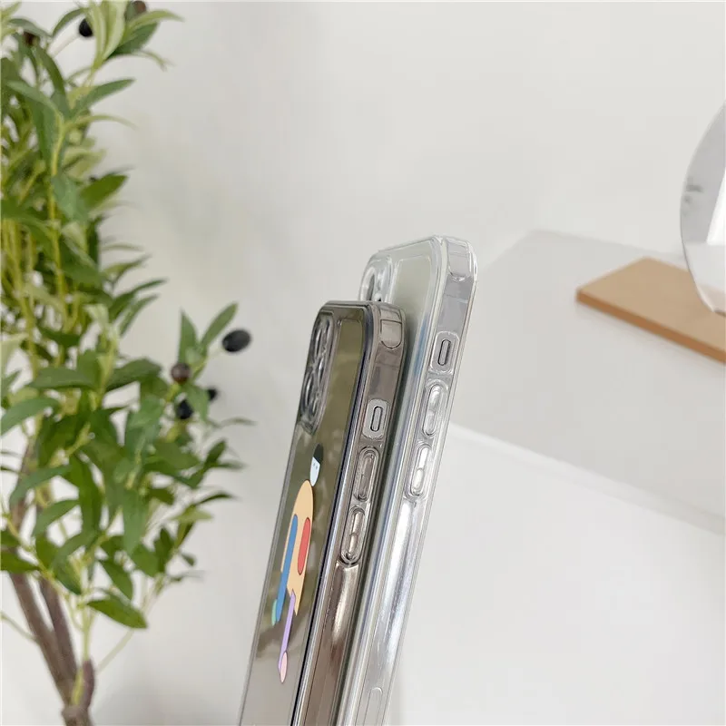 

Cartoon Boy letter Transparent Phone Case For iPhone 12 mini 11 Pro X XR XS Max 8 7 Plus Pendant Soft Tpu Silicon Back Cover