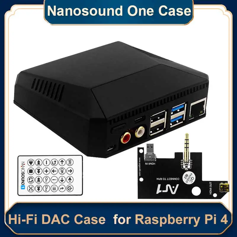 Argon One Raspberry Pi 4 Model B Nanosound ONE Aluminum Case + Hi-Fi DAC for Raspberry Pi 4 Supports MP3/WAV/Bluetooth/Volumio