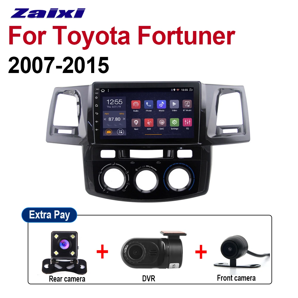 Автомобильный мультимедийный плеер ZaiXi 2 Din Android автомобильное радио для Toyota Fortuner