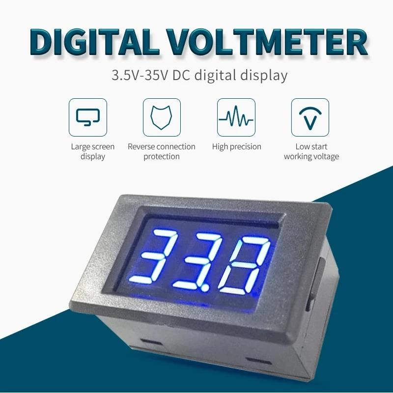 1PC/5PCS DC 3.5 V-35 V Voltage Meter Digital Yellow LED Display 0.36 Inch Volt Tester Reverse Protection