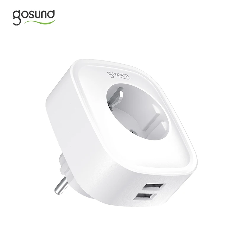 Gosund Wi-Fi 16A ЕС смарт-розетка с 2 портами (стандарт Tuya Smart Life APP дистанционного
