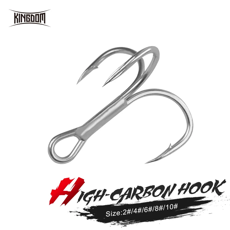 

Kingdom 8841 Fishing Hooks 2# 4# 6# 8#10# Strong Power High Carbon Steel Treble Hooks Bait Carp Fishing Lure Tackles Accessories