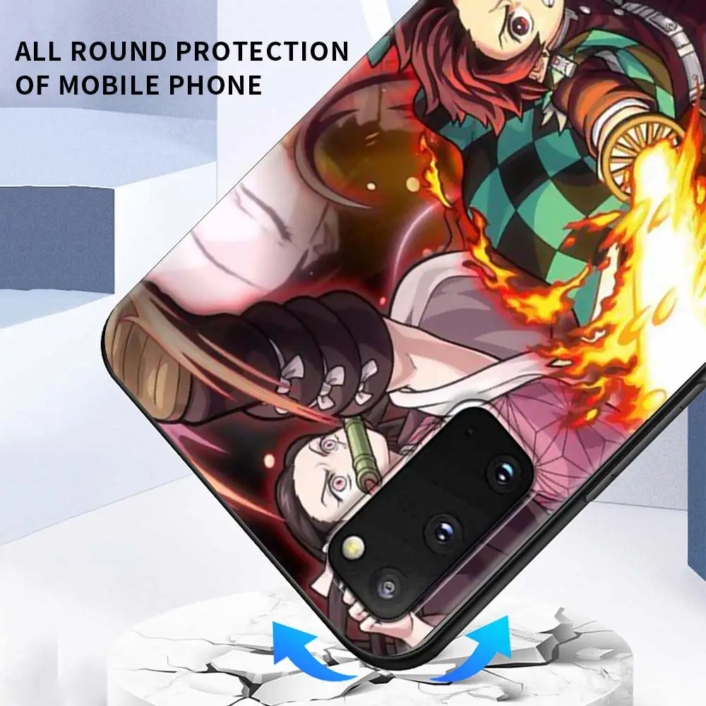 Anime Cartoon Demon Blade Case For Samsung Galaxy S20 FE S21 Ultra S10 S9 S8 Plus Note 20 8 9 10 Lite Black Shockproof Fundas