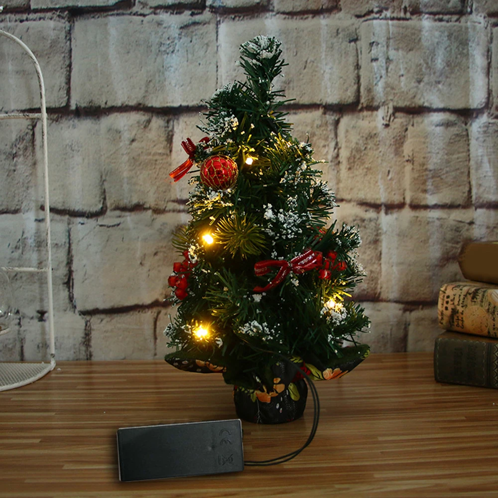 Home Tabletop Artificial Mini Christmas Tree With Durable Lights Xmas Ornaments | Дом и сад