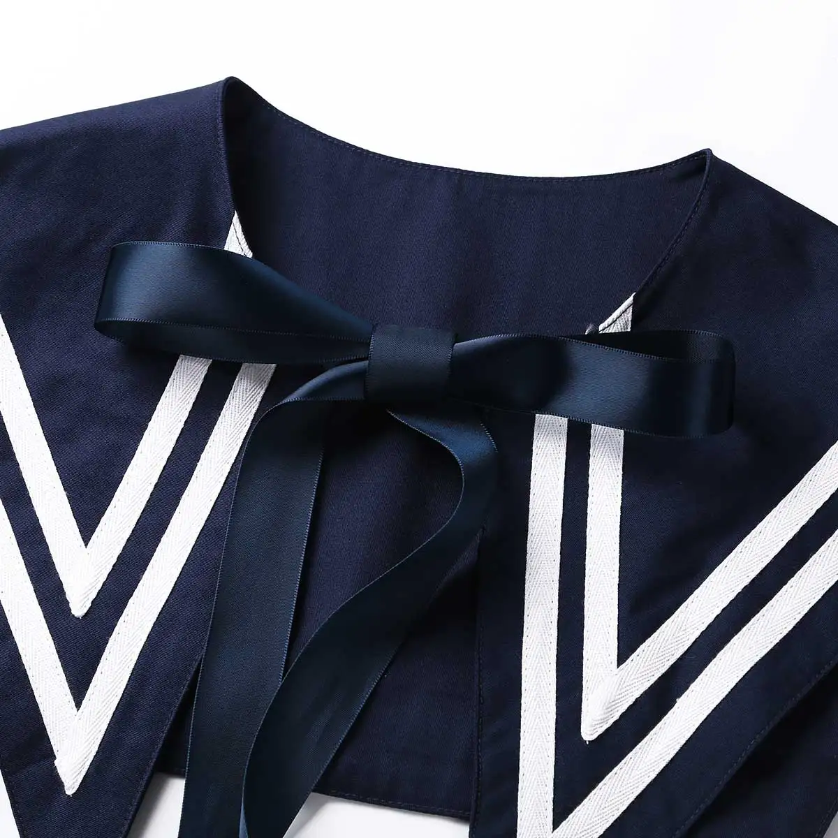 2020 Japanese Style Navy Sailor Collar For Women Bow Lace-up False Fake Cute Clothing Accessories Detachable |