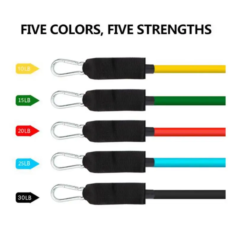 11 Pcs/Set Latex Resistance Bands Crossfit Training Exercise Yoga Tubes Pull Rope Rubber Expander Elastic Fitness with Bag | Спорт и