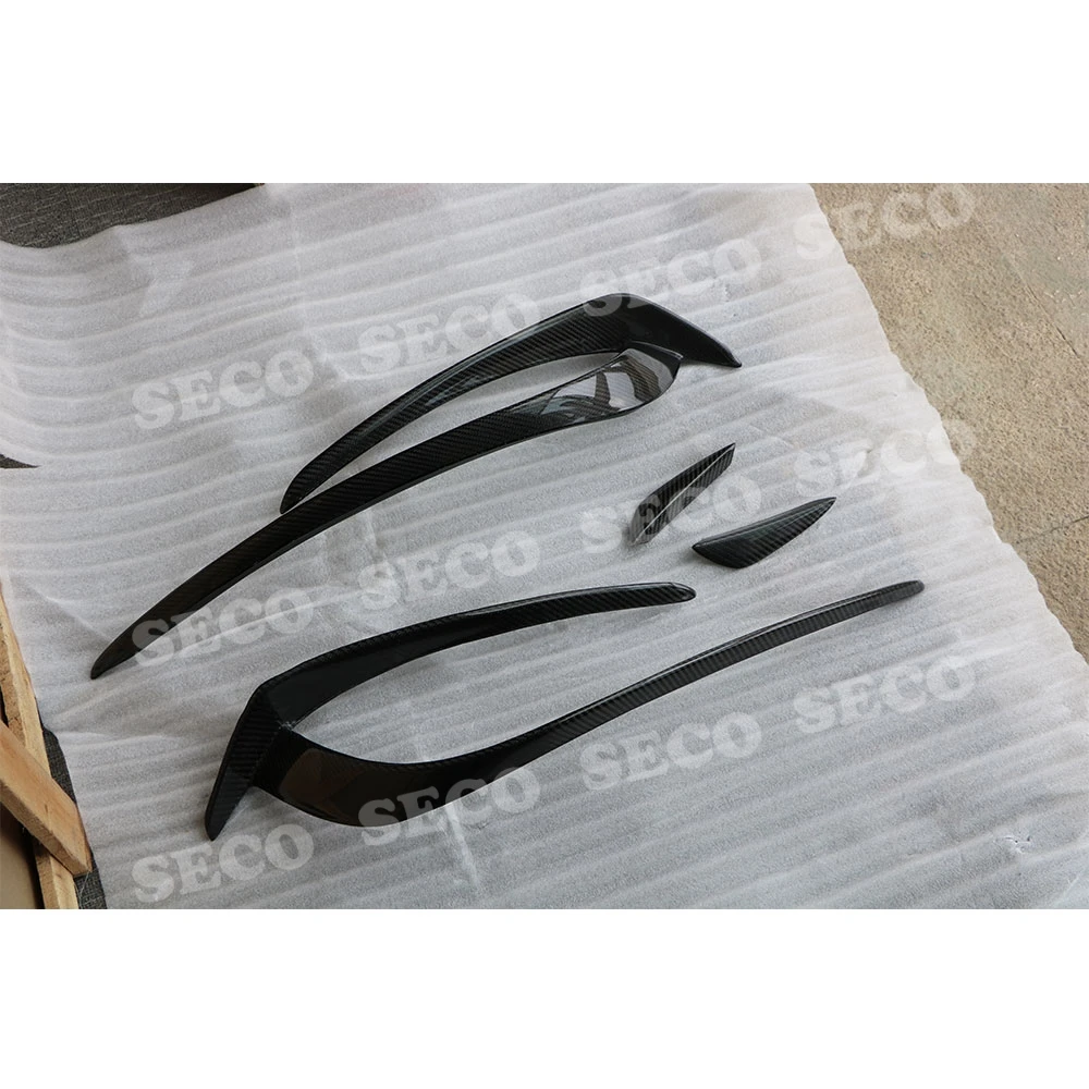 Для Benz A Class W176 A180 A200 A260 A45 Sport 2013- передние плавники на бампер Акула Canards из углеродного волокна Foglamp накладка