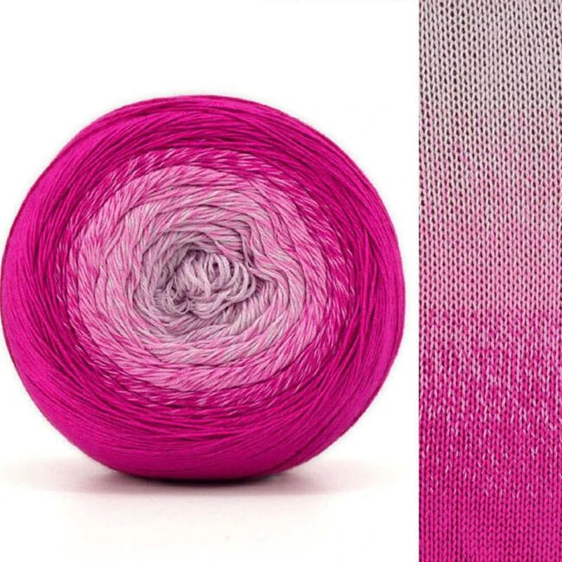 200-250 г/800-1000 м мерсеризованная хлопчатобумажная пряжа Радужная сегментная