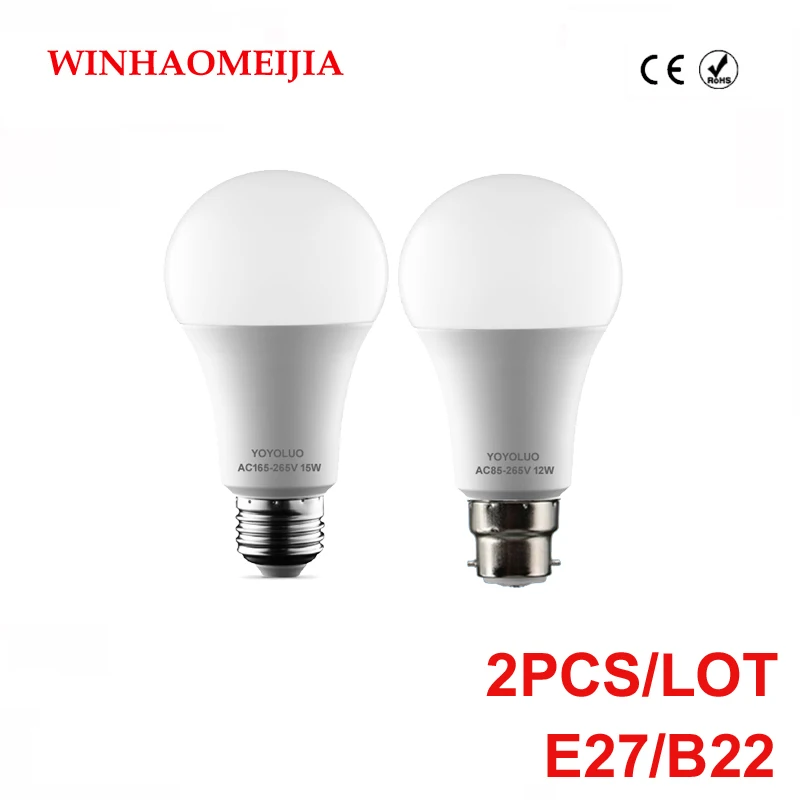 Новый светодиодный светильник 6 Вт 9 E27 12 15 18 AC85V-220V 110V лампы SMD2835 Быстрое