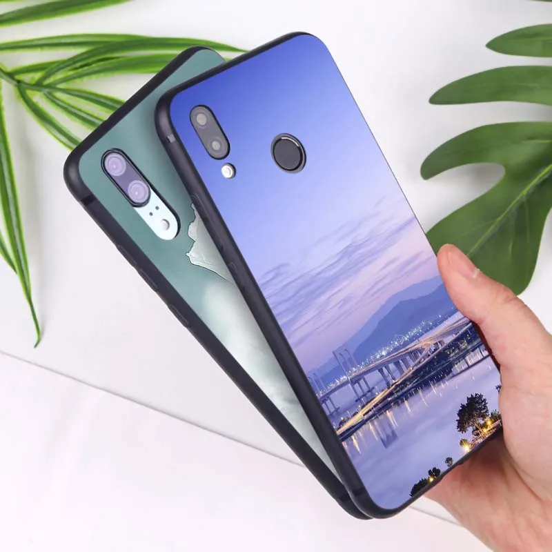 Крышка с пейзажем для xiaomi redmi note 7 8 pro 7a k20 5 6 4x Прозрачный однотонный Мягкий