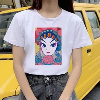 china beijing opera t shirt for women short sleeve shirt women fashion soft casual white hot selling t shirts tops