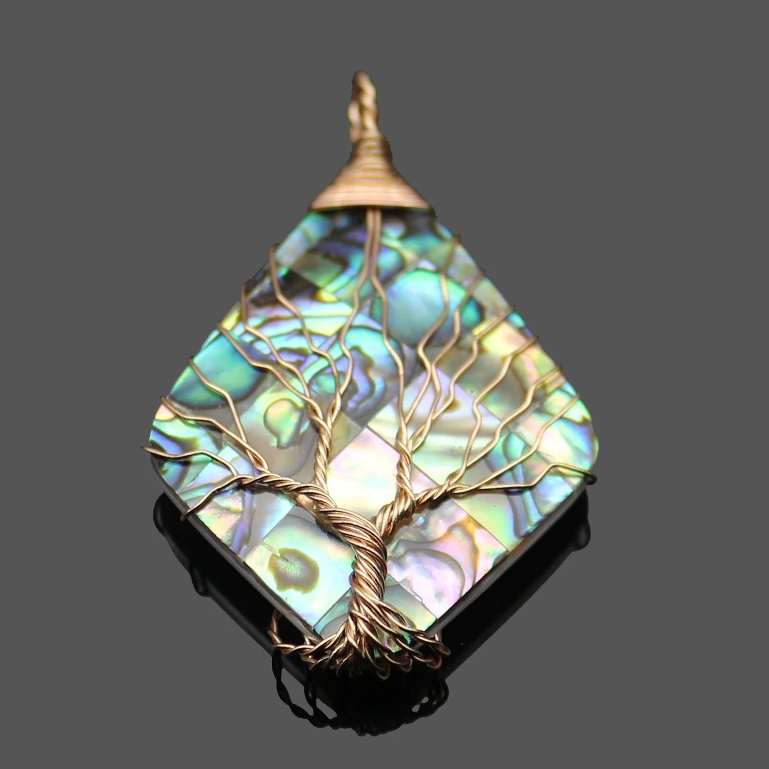 Цветные бусины из натурального камня Древо жизни для мужчин и женщин ожерелье с