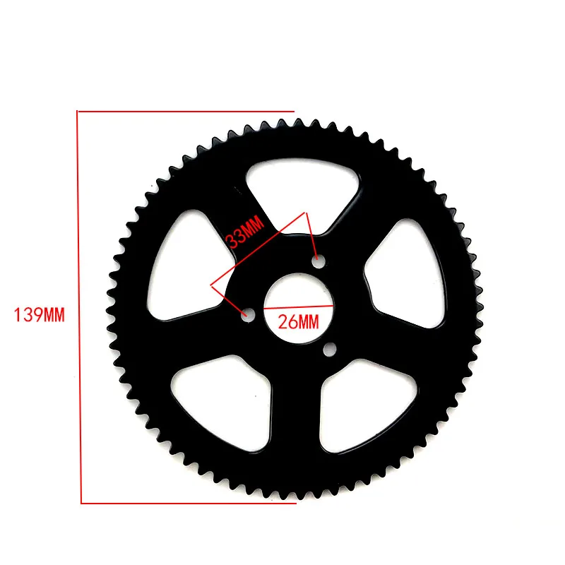

Задняя звездочка для 2-тактного мини-квадроцикла, карманный велосипед, скутер на 4 колесах, 25H 62T 64T 66T 68T 70T 72T 26 мм, 47cc 49cc