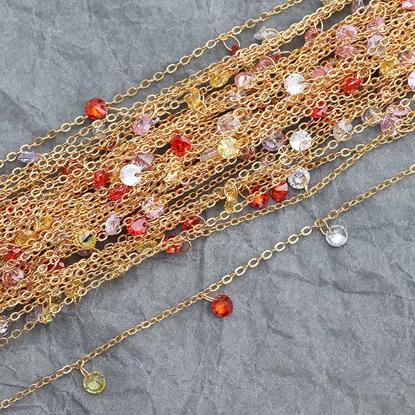 GUFEATHER C45, цепь, ювелирные аксессуары, 18k позолоченные, изготовление ювелирных изделий, ручная работа, ювелирные изделия, diy цепочки ожерелье, 1 м/лот - Цвет: C4502