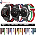 20 мм22 мм26 мм нейлоновый ремешок для наручных gps-часов Garmin Fenix 5X, 5X 5S плюс 6 6s 6x 3 HRForerunner 945 смарт-браслет Easy Fit Correa