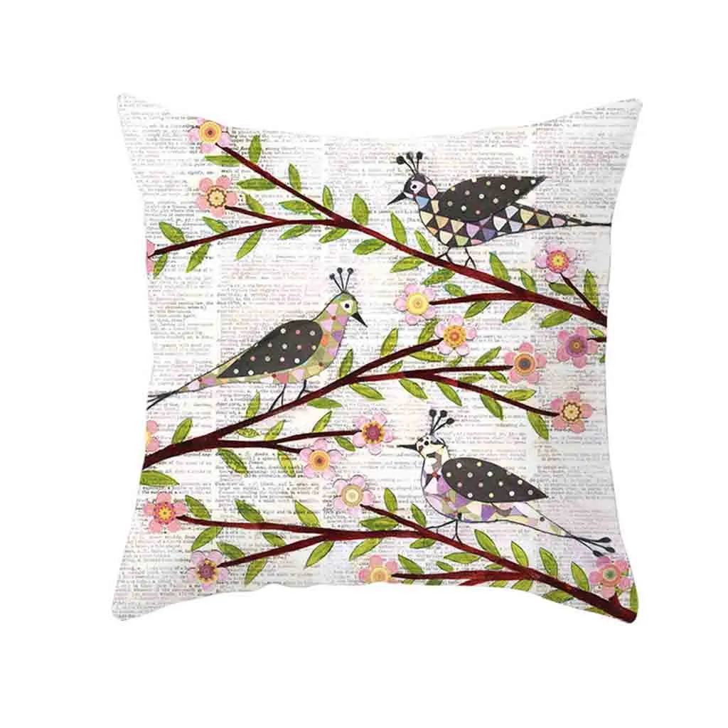 

Natural plant pattern Cartoon Print Pillow Case Polyester Soft Cushion Cover Decor Office 45X45m quality print technology