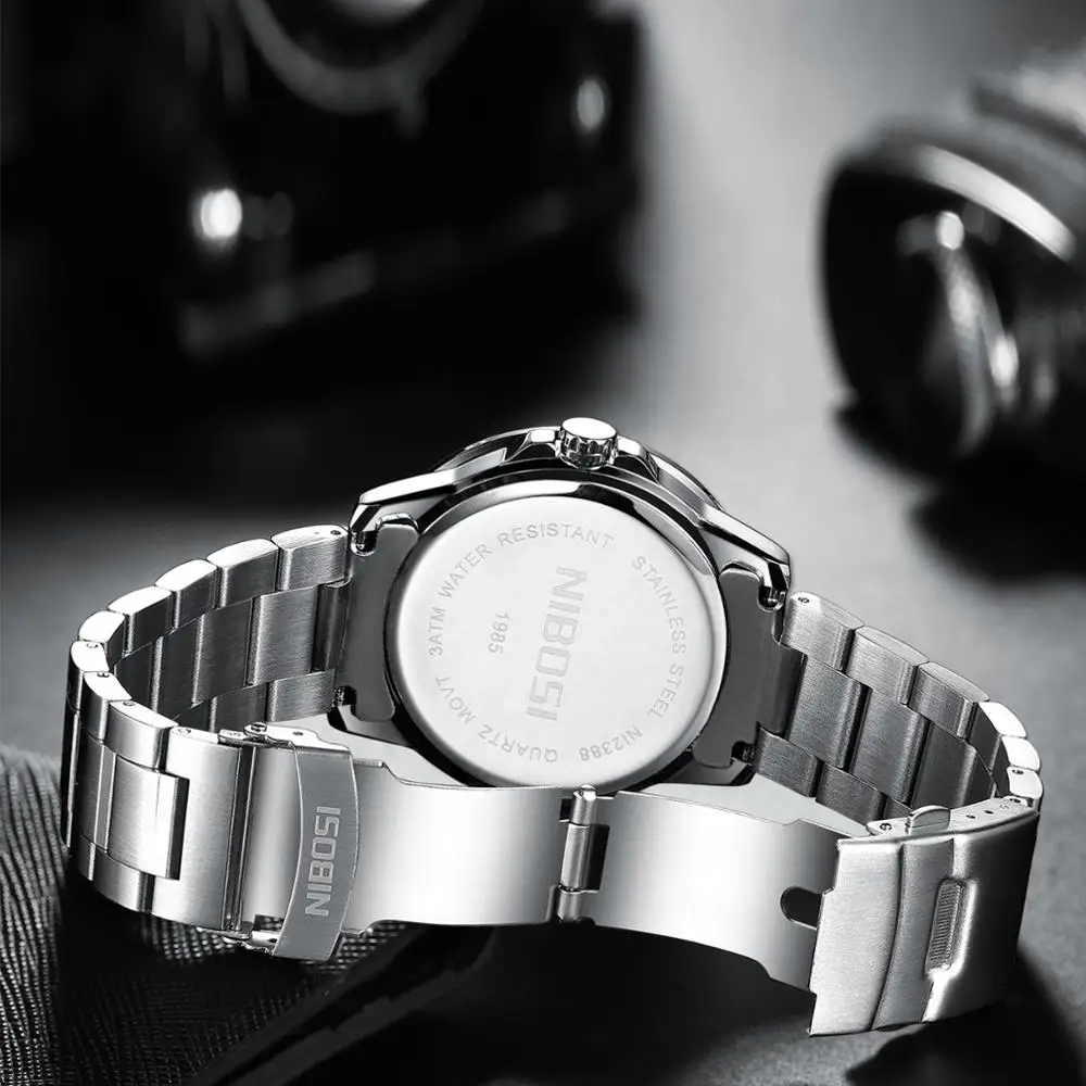 Наручные часы скелетоны NIBOSI из нержавеющей стали оригинальные наручные мужские