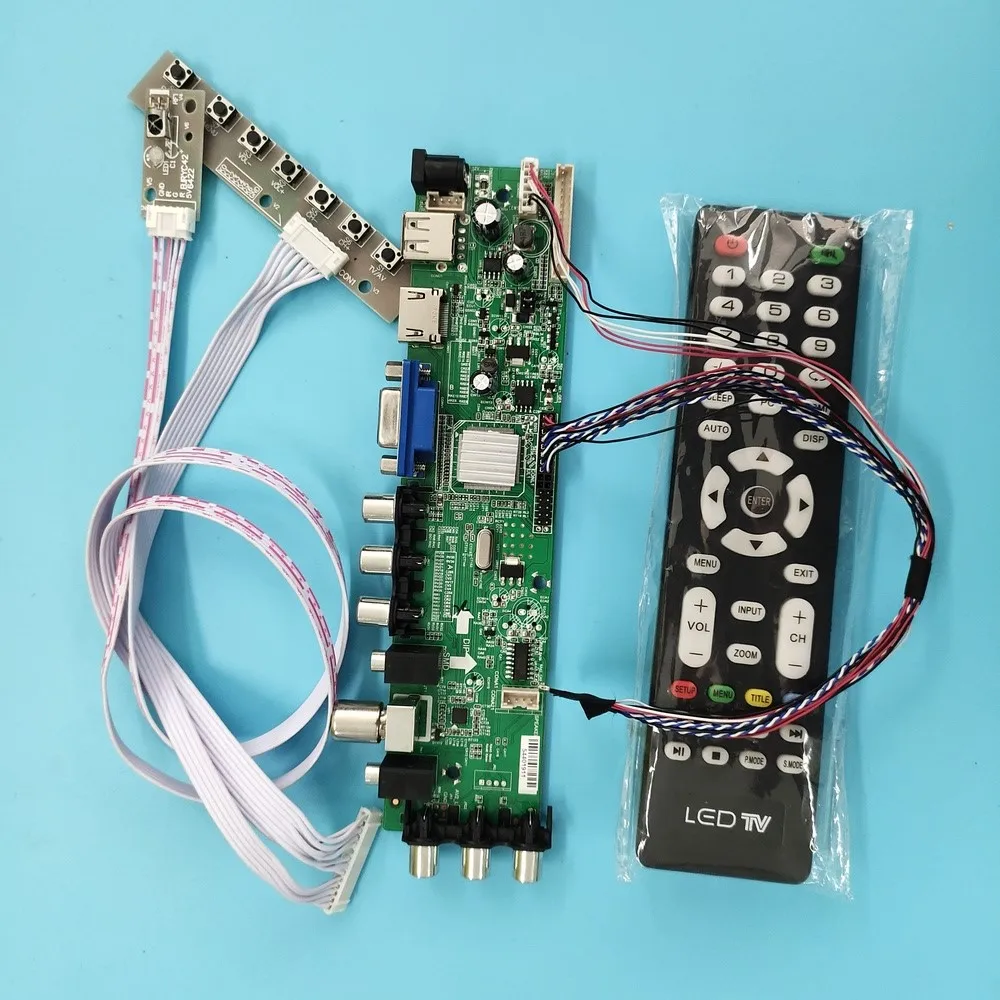 

Kit For BT156GW02 V.0 VGA AV LED TV LVDS USB WLED digital HDMI remote DVB-T DVB-T2 1366X768 40pin Signal controller board 15.6"