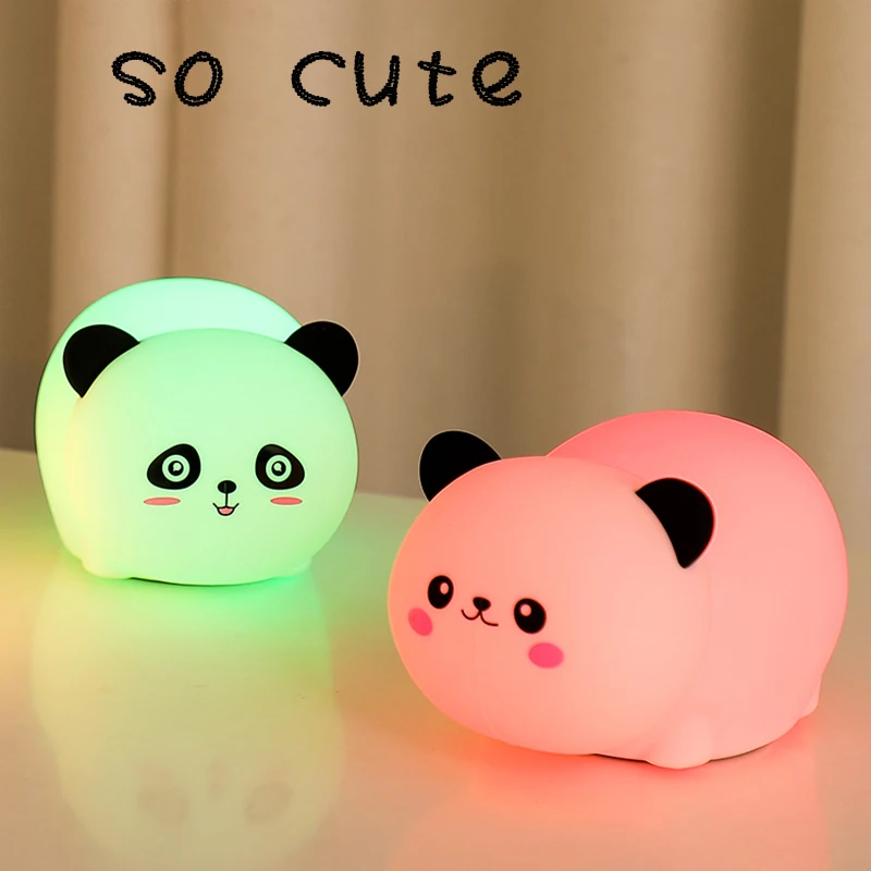 Силиконовый ночник в виде панды креативный подарок для спальни прикроватная