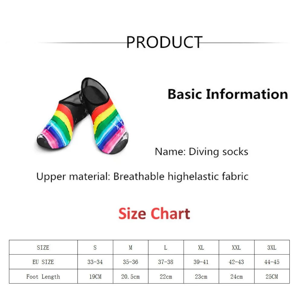 

Water Shoes Men Women Swimming Socks Printing Multiple Colour Summer Aqua Beach Comfortable Sneaker Seaside Sport Socks Slippers