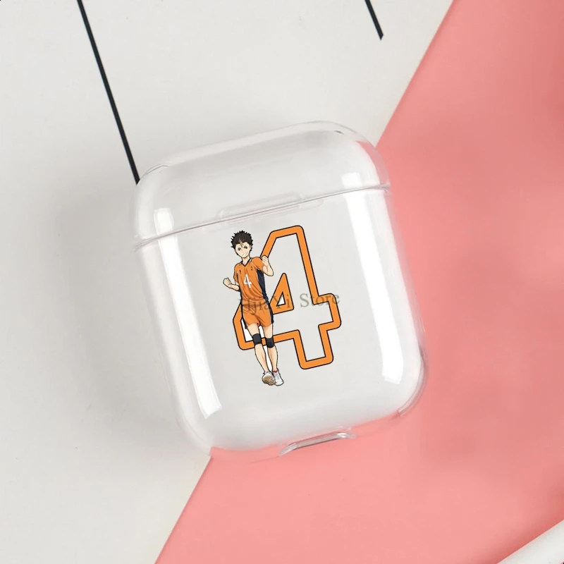 

Haikyu! Чехол Yu Nishinoya для Apple AirPods 1 2, прозрачный чехол для беспроводных Bluetooth наушников, защитный чехол