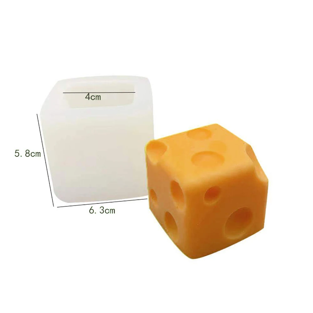 

Creative Square Cheese Shape Candle Mold 3D Aromatherapy Candle Moulds for Candle Making Baking Soap Silicone Craft DIY