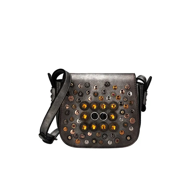 

Bag Women 2021 New Wave Korean Version Cross-body Badge Rivet Chain Shoulder Small Square Bag Lock Small Bags Bolsos GQ172