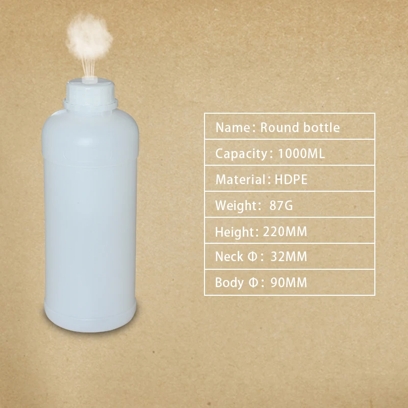 1000ML translucent HDPE пластиковые бутылки с трамбовкой, дышащие крышки, контейнер для жидкого удобрения, герметичные многоразовые бутылки - Цвет: 1000ML translucent