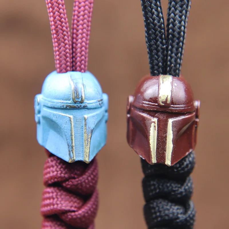 Alien шлем складной нож бусина Паракорд тканый шнурок брелок Подвески латунь