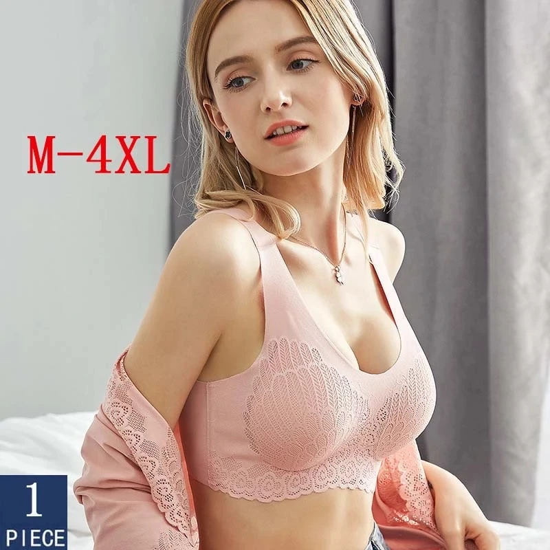 нижнее белРазмера плюс бюстгальтер 3XL4XL бесшовный спортивный для девочек