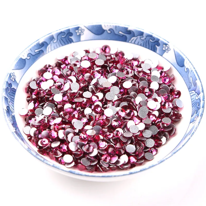 SS3 SS30 фуксия кристаллы стразы горячей фиксации с плоской задней частью клей для