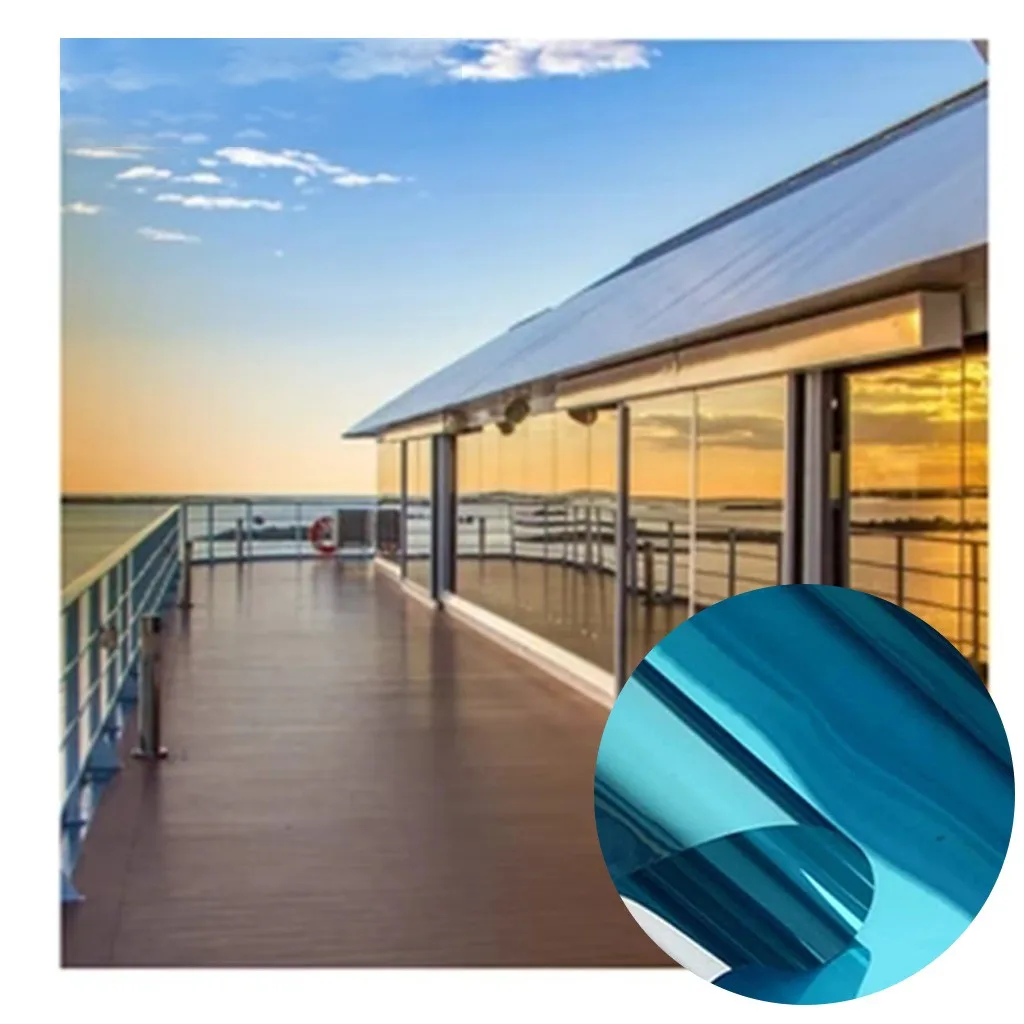 Водонепроницаемая оконная пленка односторонняя зеркальная Серебристая