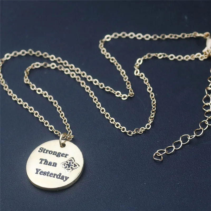 Вдохновляющее ожерелье с подвеской для тренировки фитнес-зал золотой цвет