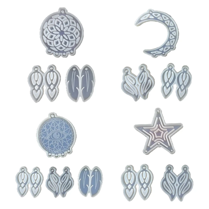 

1 Set Dream Catcher Epoxy Resin Mold Keychain Earrings Casting Silicone Mould DIY Jewelry Pendant Car Hanging Decor Mold