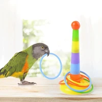 birds parrot plastic trolley bell ball ferrule toys set intelligence training chew puzzle toy block pet educational gifts