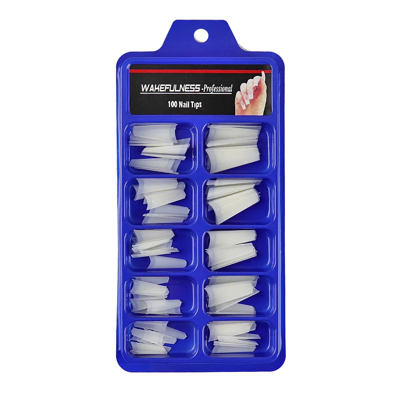 

100pc/ box Long French Fake Nails Tips Clear Nature Color ABS Half Cover Ballerina Fasle Nails Manicure Acrylic Nail Art Tools