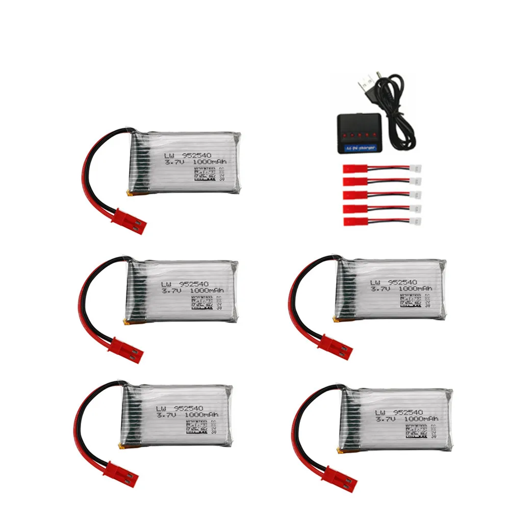 Аккумулятор Lipo 1S 952540 3 7 в 1000 мАч с зарядным устройством USB для HQ898B H11D H11C H11WH T64 T04 T05 F28