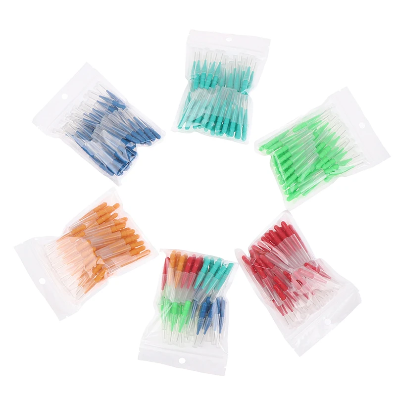 

50Pcs Clean Tooth Floss Head Hygiene Dental Plastic Interdental Brush Toothpick
