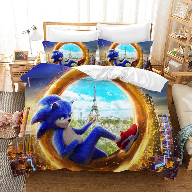 Комплект постельного белья Sonic the Hedgehog пододеяльник наволочки Соник детское