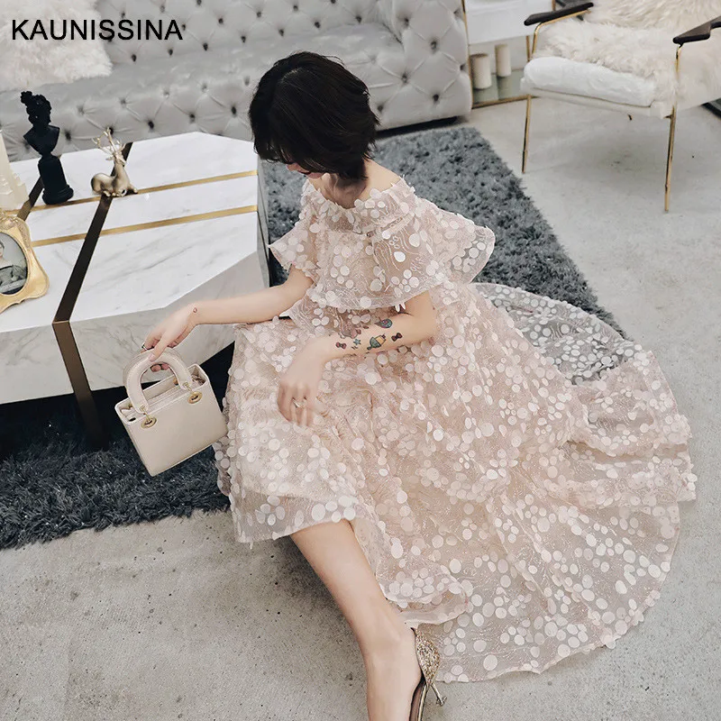 KAUNISSINA, коктейльное платье, сексуальное, без бретелек, коктейльное платье, короткий рукав, для вечеринки, выпускного вечера, женское, плюс размер, вышивка, коктейльное платье
