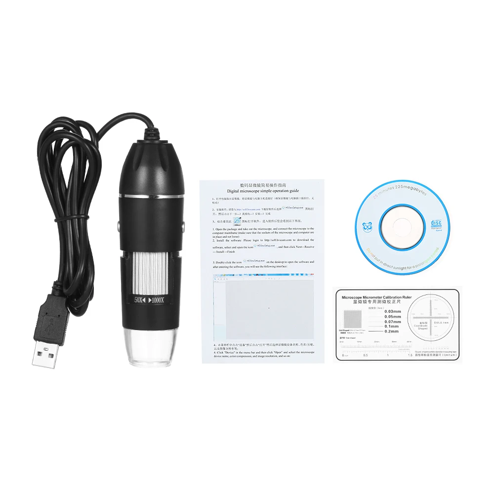 

1000X Digital Microscope Camera USB Microscope Handheld Desktop Magnifier 0.3MP Camera 8-LED Light Magnifying Glass