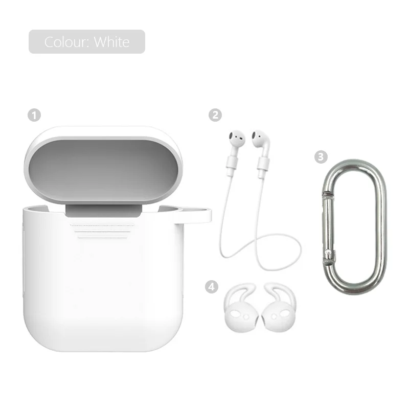 Мягкий силиконовый чехол 4 шт. в комплекте для Apple гарнитура для Airpods чехол s для Apple Airpods противоударный чехол для Air Pods защитный чехол